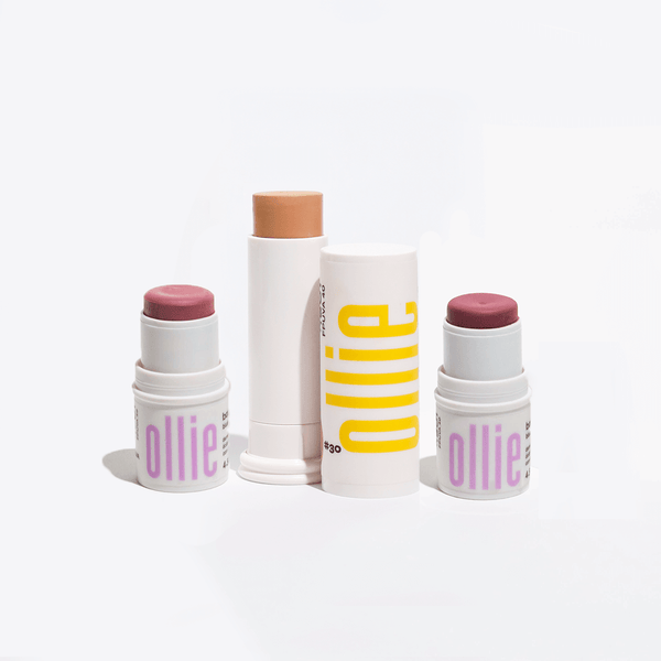 Ollie  Kit Total Makeup - Bloqueador en barra con color FPS 95 y Barra 3 en 1 Rubor, Labial y Sombra FPS 95 