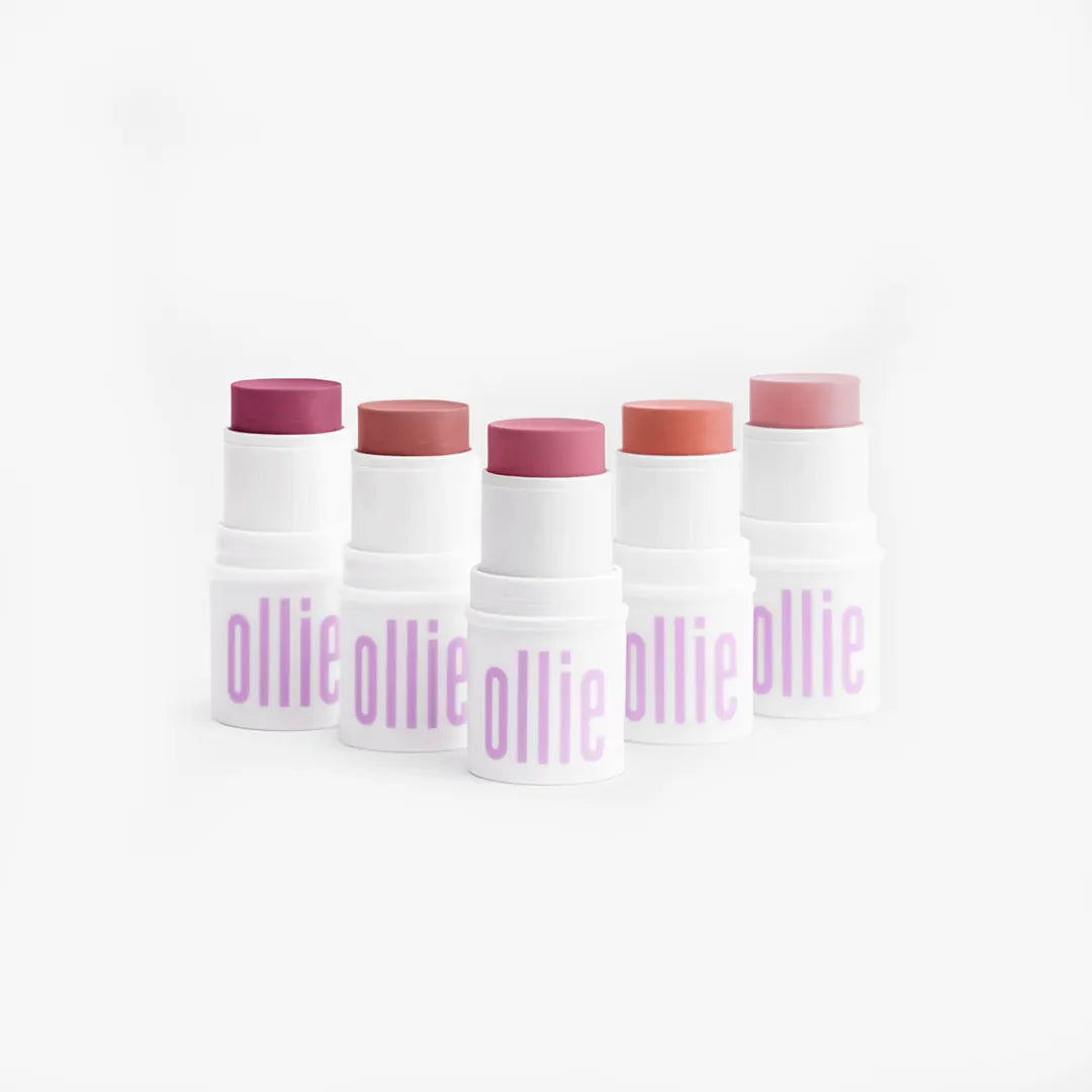 Kit Ollie Addiction: 5 barras 3 en 1 con FPS 50+ en todos los colores, blush labial y sombra